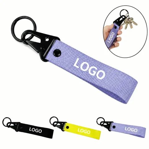 Adjustable Polyester Wrist Keychain with Quick-Release