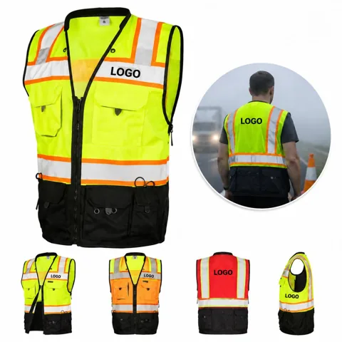 High-Visibility Reflective Safety Work Vest