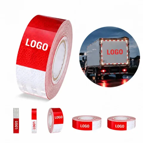 Red White High Visibility Reflective Safety Tape