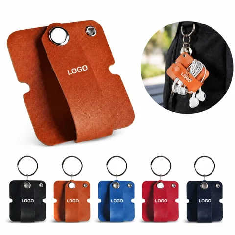 Leather Cord Clip for Cable Management and Storage