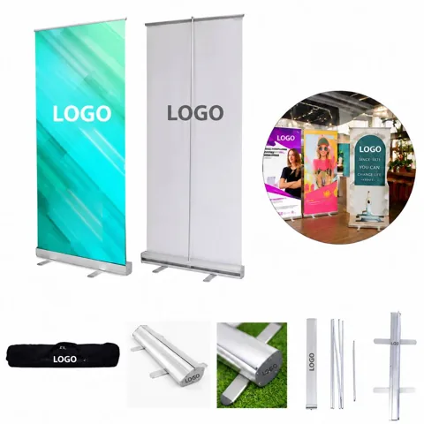 Portable Retractable Roll-Up Banner Stand with Graphic