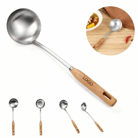 Durable Stainless Steel Ladle Set for Soups and Stews