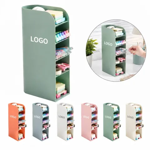 Multi Compartment Plastic Desk Organizer for Stationery