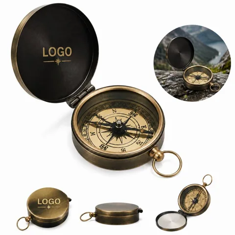 Antique Style Metal Pocket Compass Watch for Outdoor