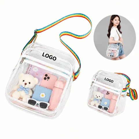 Transparent PVC Crossbody Bag for Stadium Events