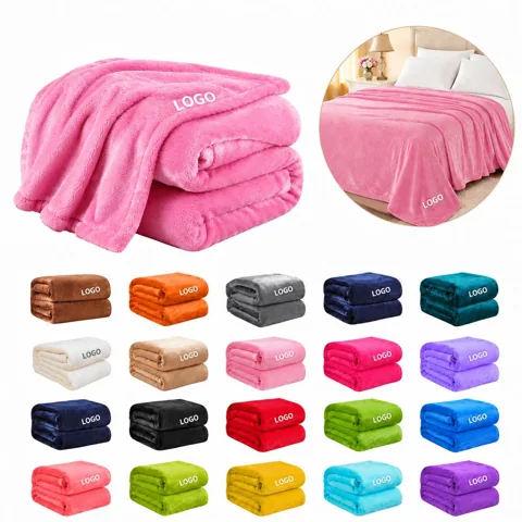 Lightweight Coral Fleece Breathable Summer Blanket for Bed