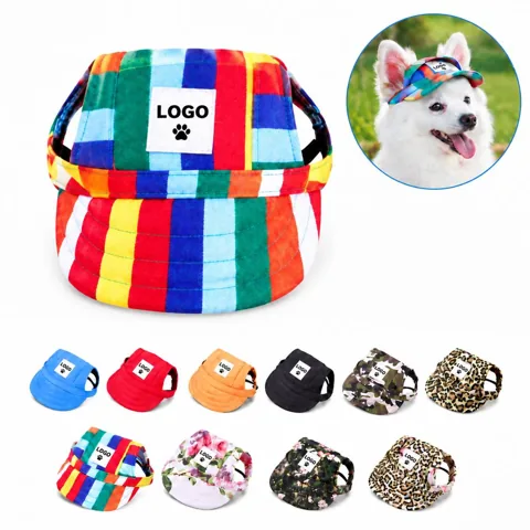Adjustable Polyester Dog Baseball Beret Hat for Small Dogs