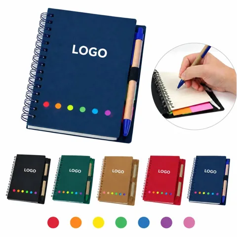 Eco-Friendly Kraft Paper Spiral Notepad Set for Daily Notes