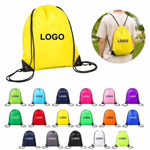 Polyester Drawstring Backpack with Adjustable Closure