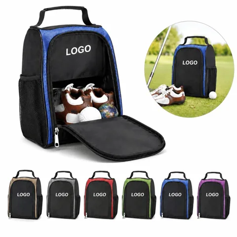 Durable 600D Golf Shoe Carrier Bag with Zipper Closure