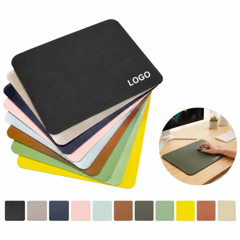 Sleek Leather Office Mouse Pad with Non-Slip Base