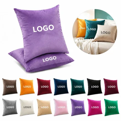 Soft Velvet Decorative Pillow Covers with Hidden Zipper