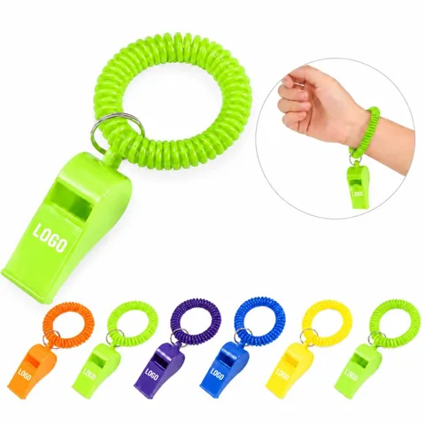 Colorful ABS Training Whistle with Keychain