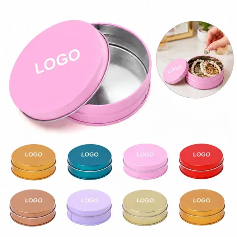 Frosted Tinplate Round Container for Gift Packaging