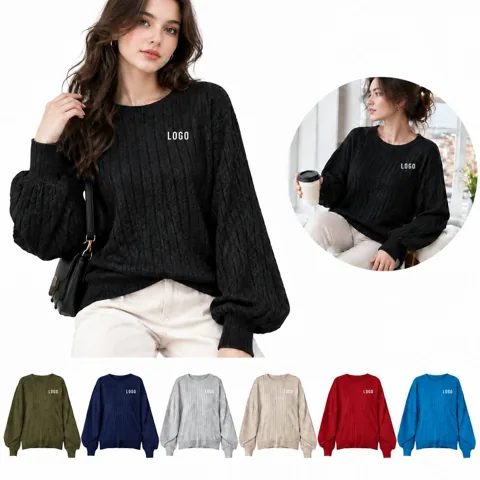 Plus Size Lantern Sleeve Top Soft Breathable Relaxed Fit