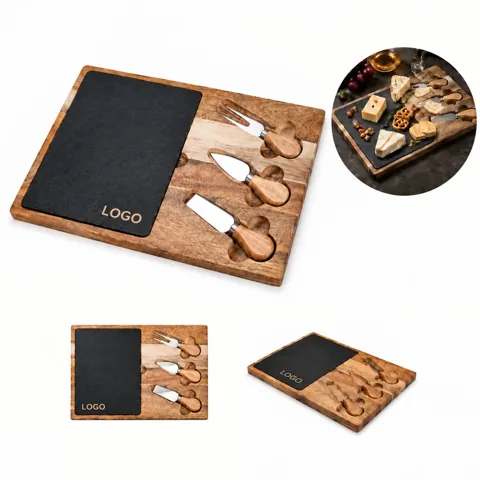 Wooden Cheese Serving Board Set with Tools