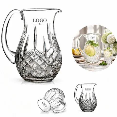 Clear Glass Beverage Pitcher for Daily Serving