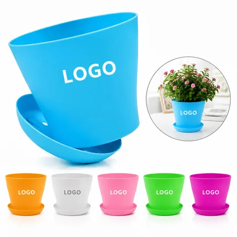 Plastic Planter Pot with Water Storage Tray for Indoor