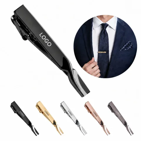 Elegant Metal Tie Clip with Adjustable Grip for Formal Wear