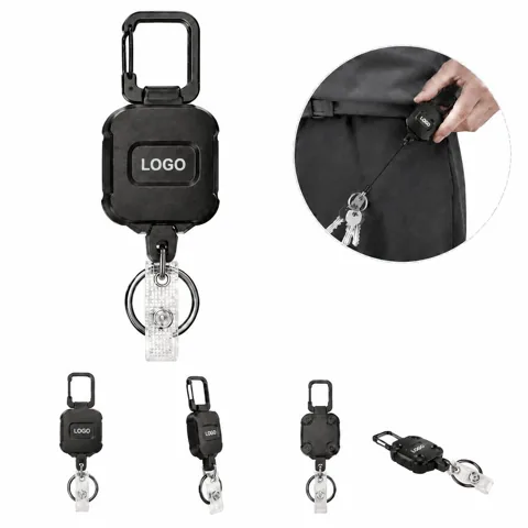 Retractable ID Badge Holder Key Reel with Clip
