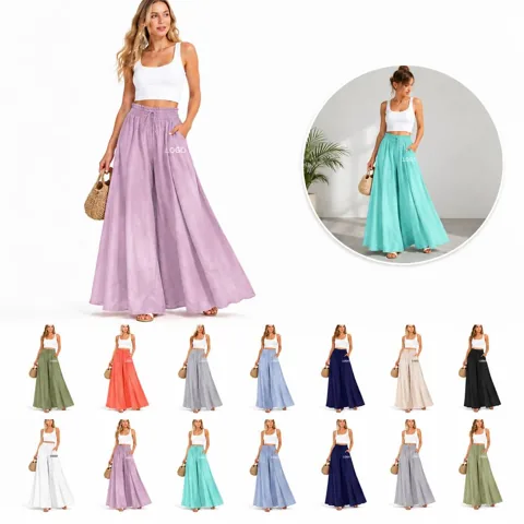 Women's High-Rise Breathable Wide-Leg Trousers