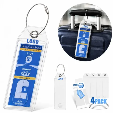 Cruise Luggage Tag Holders with Neck Lanyard Set