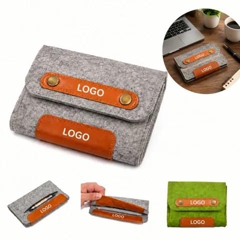 Compact Lightweight Felt Coin Pouch for Keys and Essentials
