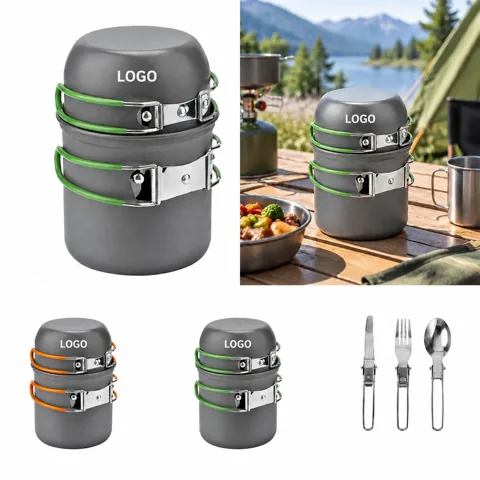 Portable Aluminum Camping Cookware Set for Outdoor Cooking