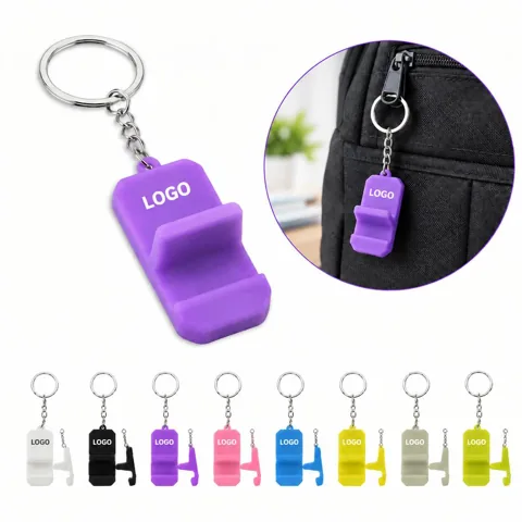 Portable Keychain Cell Phone Stand with Adjustable Angles