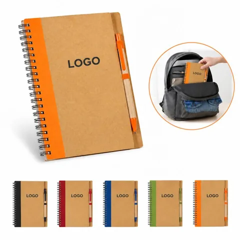 Kraft Paper Notebook Set with Matching Pen for Writing
