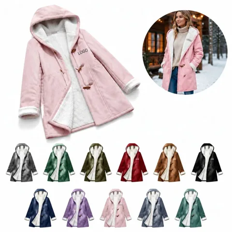 Women's Fluffy Collar Suede Jacket with Pockets