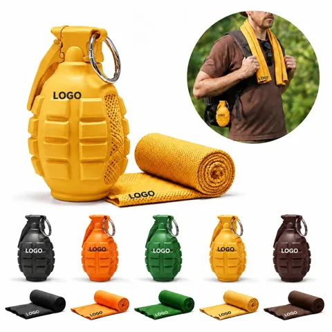 Cooling Towel with Grenade-Shaped Case for Outdoor Sports