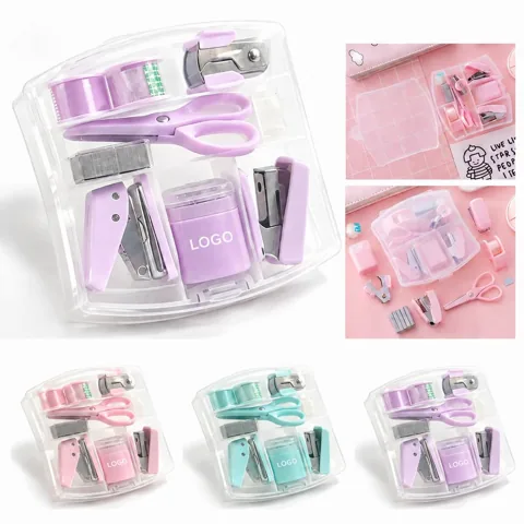 Compact Macaron Pastel Mini Writing Office Essentials Set