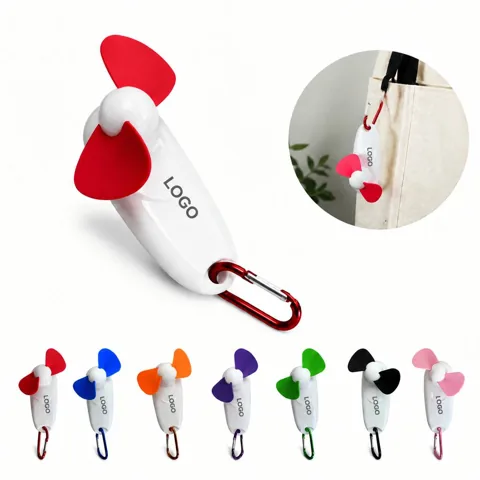 Portable Mini Fan with Carabiner Clip, Rechargeable