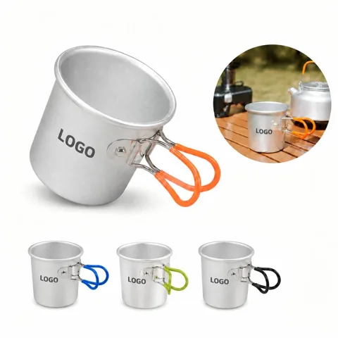 Portable Aluminum Camping Mug with Handle