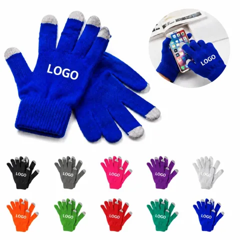 Touchscreen Gloves with Storage Pouch for Touch Devices