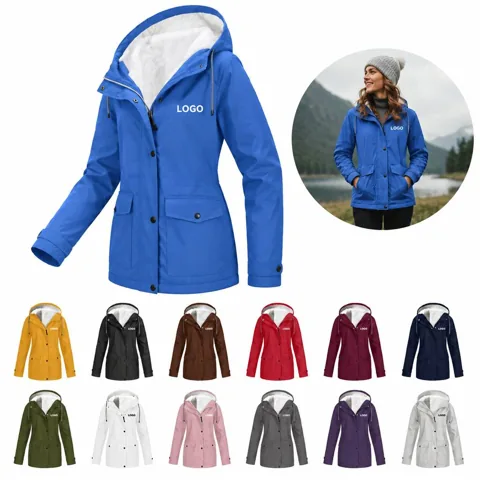Outdoor Hooded Fleece Hiking Jacket for Warmth