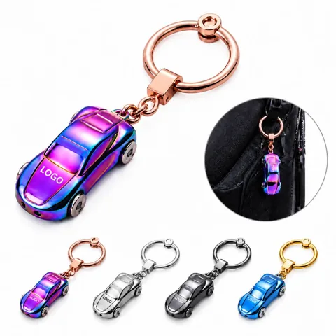 LED Light Metal Racing Keychain