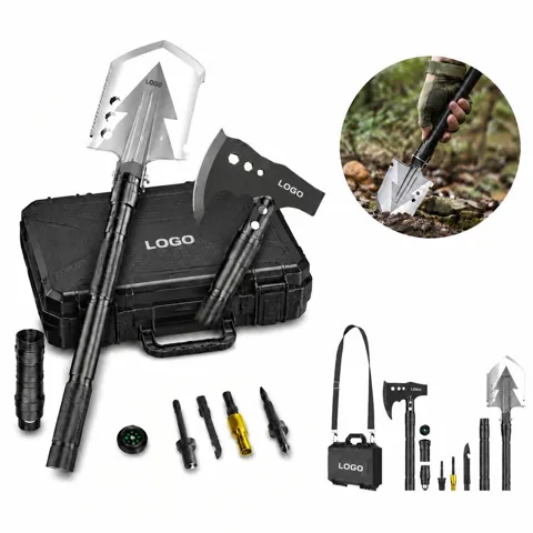 Folding Multi-Function Camping Shovel and Axe Set