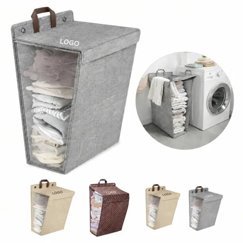 Collapsible Cotton Linen Laundry Storage Basket
