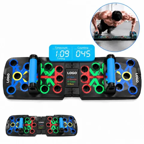 Portable Push-Up Training Board with Timer and Non-Slip Base