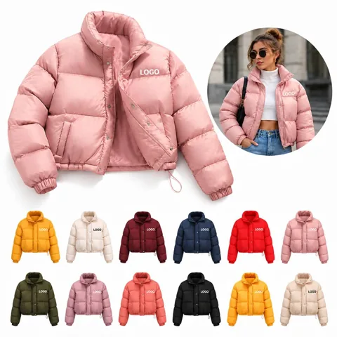 Insulated High-Collar Padded Winter Jacket for Women