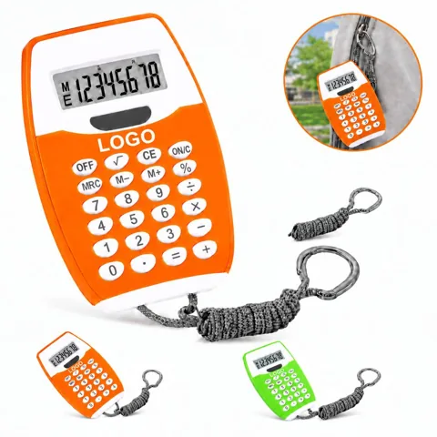 Solar Powered Calculator with Neck Lanyard