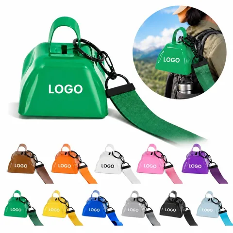 Metal Cowbell with Adjustable Strap for Sports Events