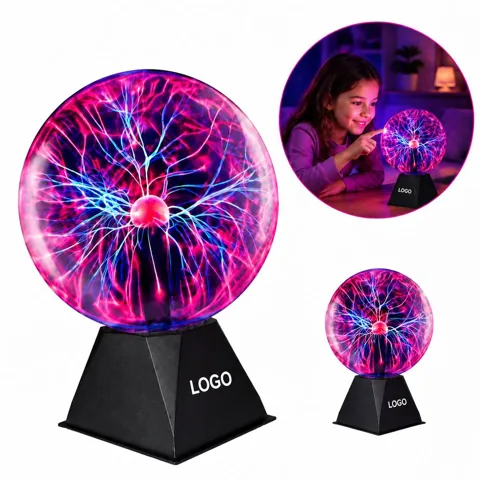 Interactive Touch Plasma Ball with Lightning Light