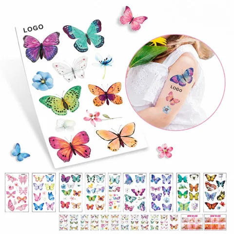 Waterproof Temporary Tattoos with Custom Logo, 10-Pack