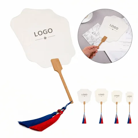 Custom Promotional Plastic Fans with Wooden Handles