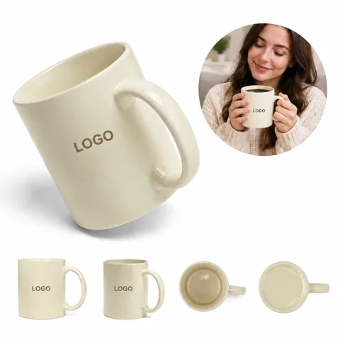 Beige Ceramic Sublimation Mug for Custom Heat Transfer