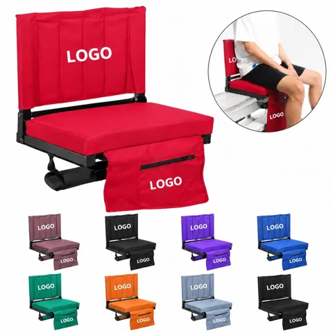 Portable Padded Folding Stadium Seat with Steel Frame