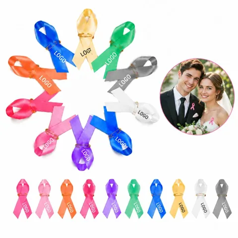 Personalized Satin Ribbon Pin for Awareness Support